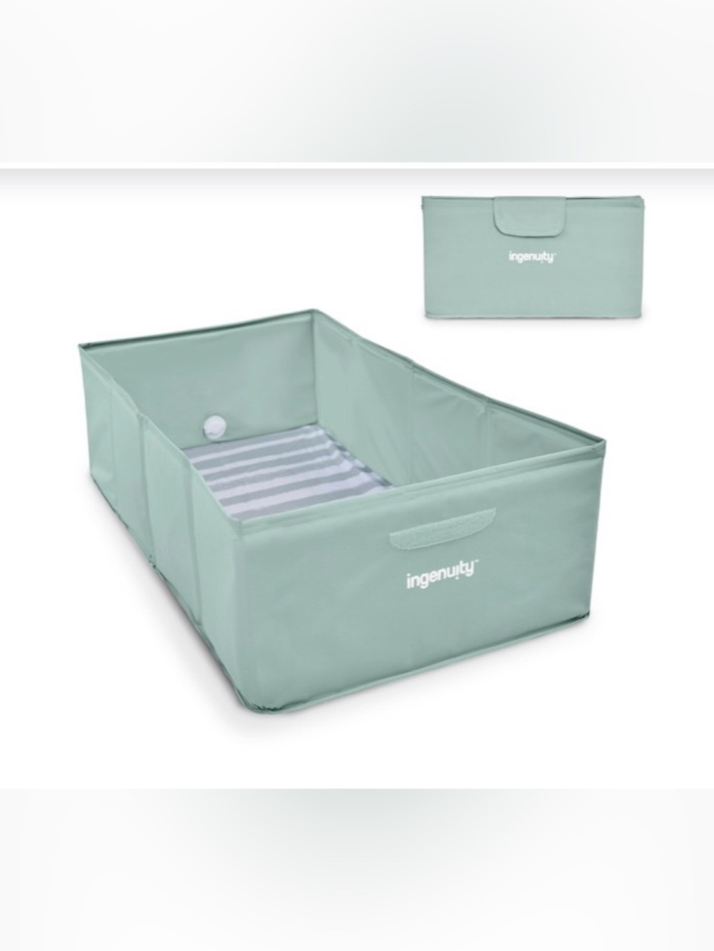 Ingenuity Tuckaway Toddler Folding Tub, Converts Shower to Tub - Green